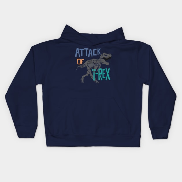 Attack of T-Rex Kids Hoodie by WorldDinosaurs